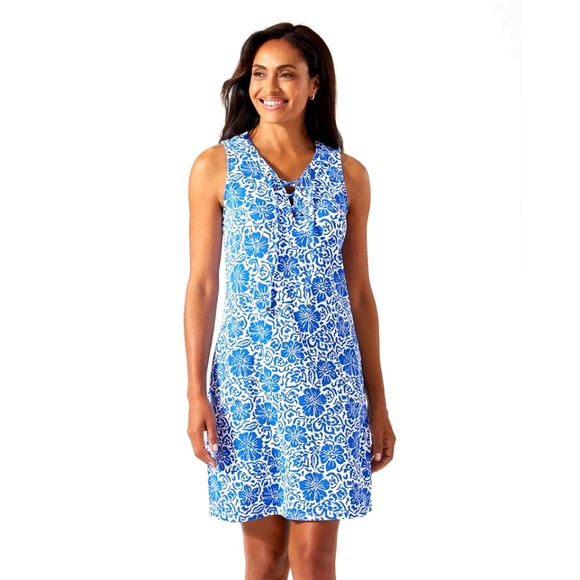 Tommy Bahama Dresses & Skirts - Tommy Bahama Women's Island Cays Hibiscus Lace-Up Dress EUC